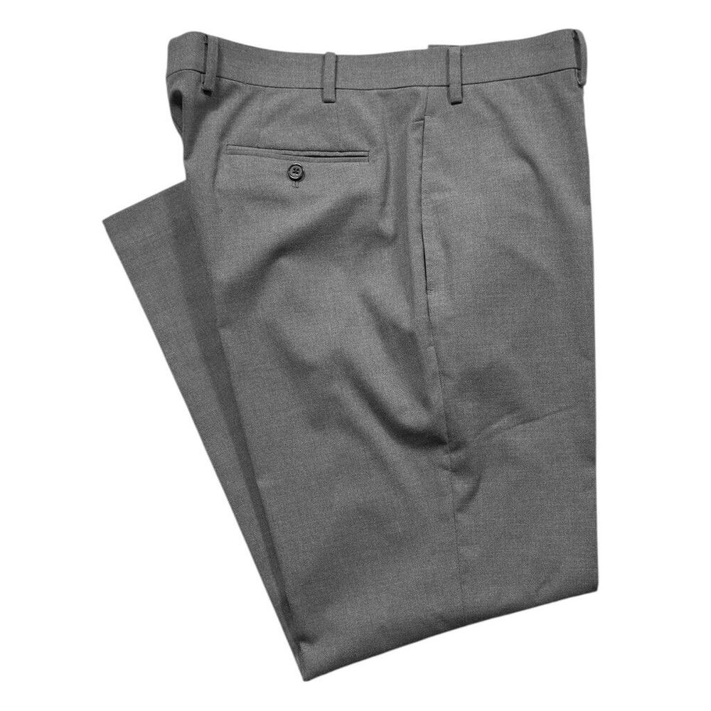 Ralph Lauren Mens Dress Pants 36x30 Gray Stretch Straight Flat Front Trousers